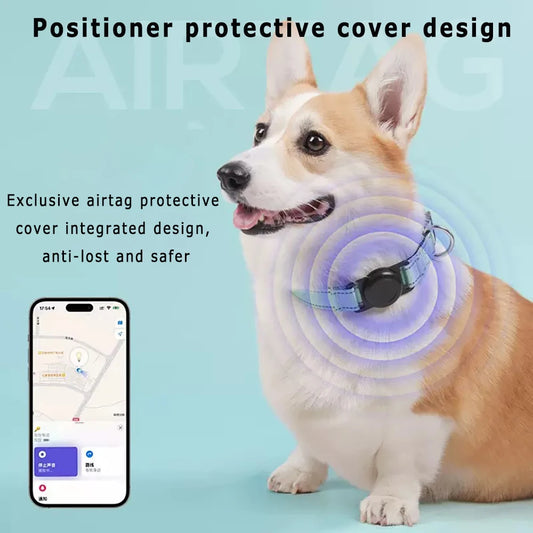 Reflective Dog Collar Adjustable Comfortable Pet Collars with Buckle for Medium Dogs AirTag Dog Collar