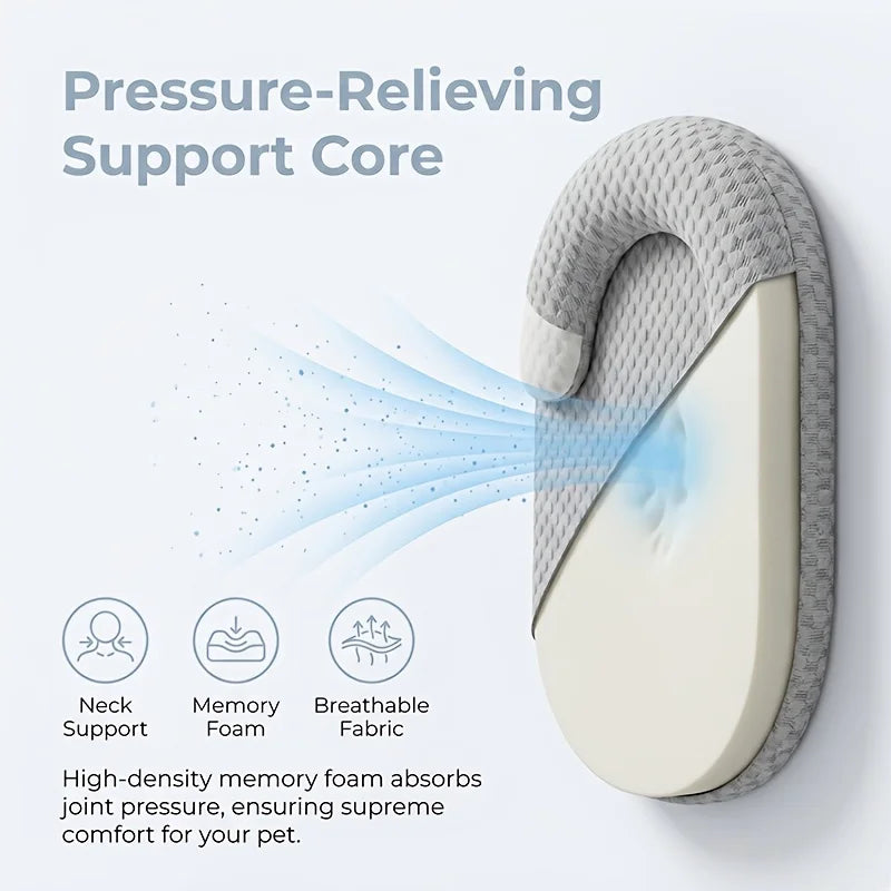 Cooling Cat Bed – Breathable, Water-Washable, Round Pet Cooling Mat with Neck Support, Summer Bed Designed for Hot Weather