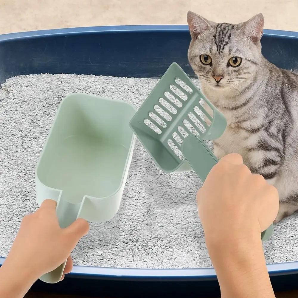 Large Capacity Cat Litter Scoop Fine Sifting with Storage Box Pet Poop Shovel Plastic Pets Litter Shovel Pet Supplies