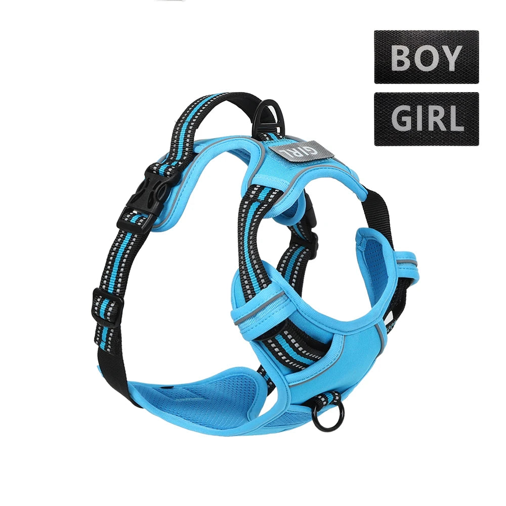 No Pull Dog Harness Front Clip Heavy Duty Reflective Easy Control Handle for Large Dog Walking
