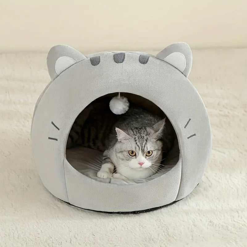 Cartoon Cat Bed Sleeping Dog Basket Tent Puppy Cave Sofa Pet Bed Small and Medium Cats House Cozy Kitten Cave Cushion