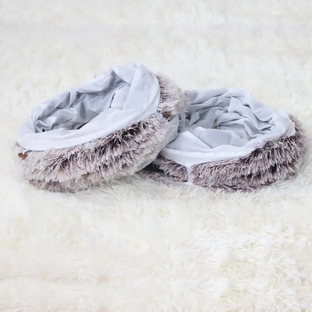 Washable Cat Tunnel Cozy Plush Cat Tunnel Bed with Hanging Balls for Indoor Kittens Small Cats Washable Donut Toy for Pets