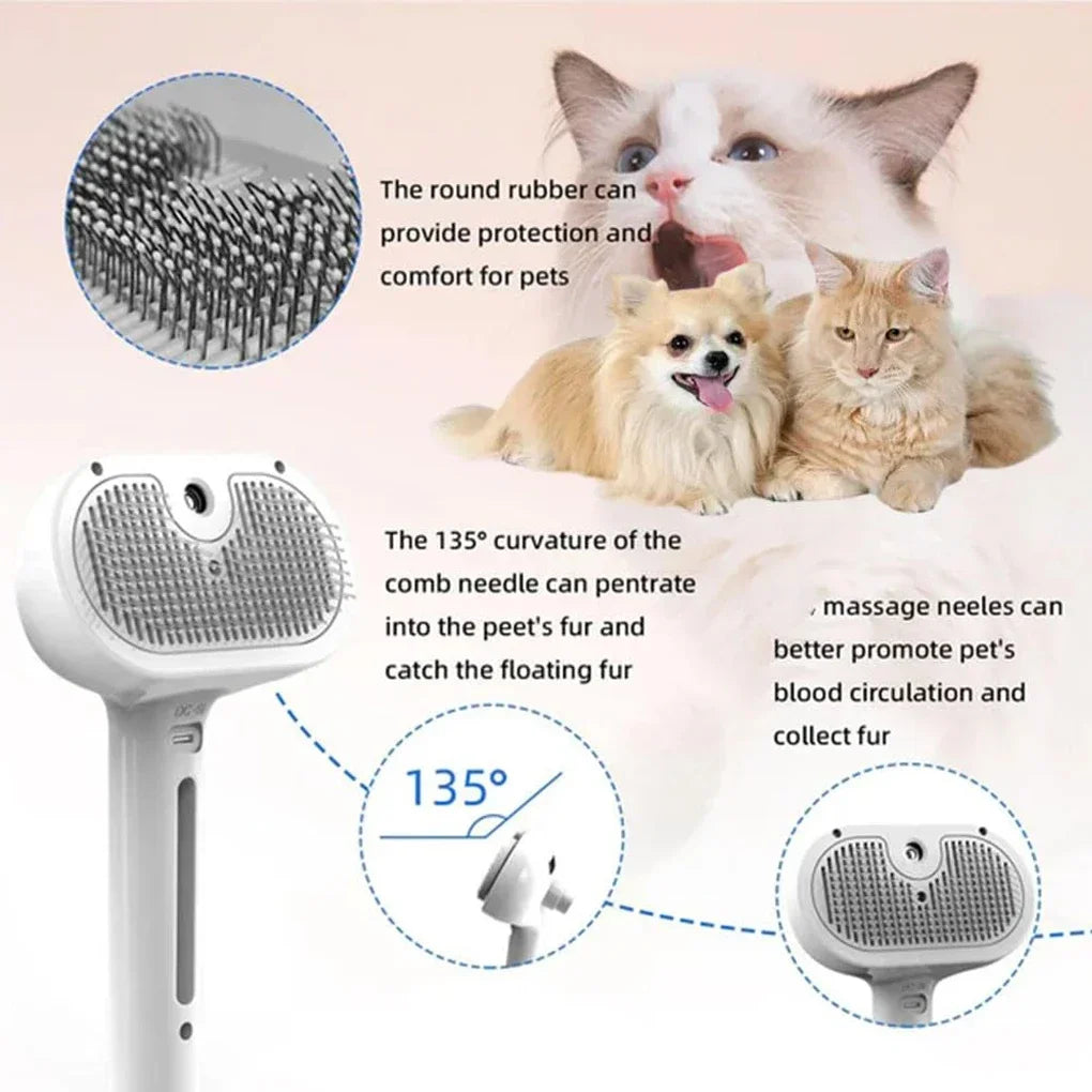 Steam Spray Dog Grooming Brush Unique Steam Brush For Dogs Luxury Grooming Brush Dog Steam Brush Cat Hair Removal Brush