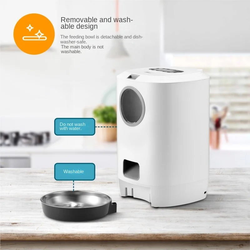 Pet Intelligent Feeder With Timed And Quantitative Feeding Large Capacity Recording Automatic Feeding For Pets 2026 DropShipping