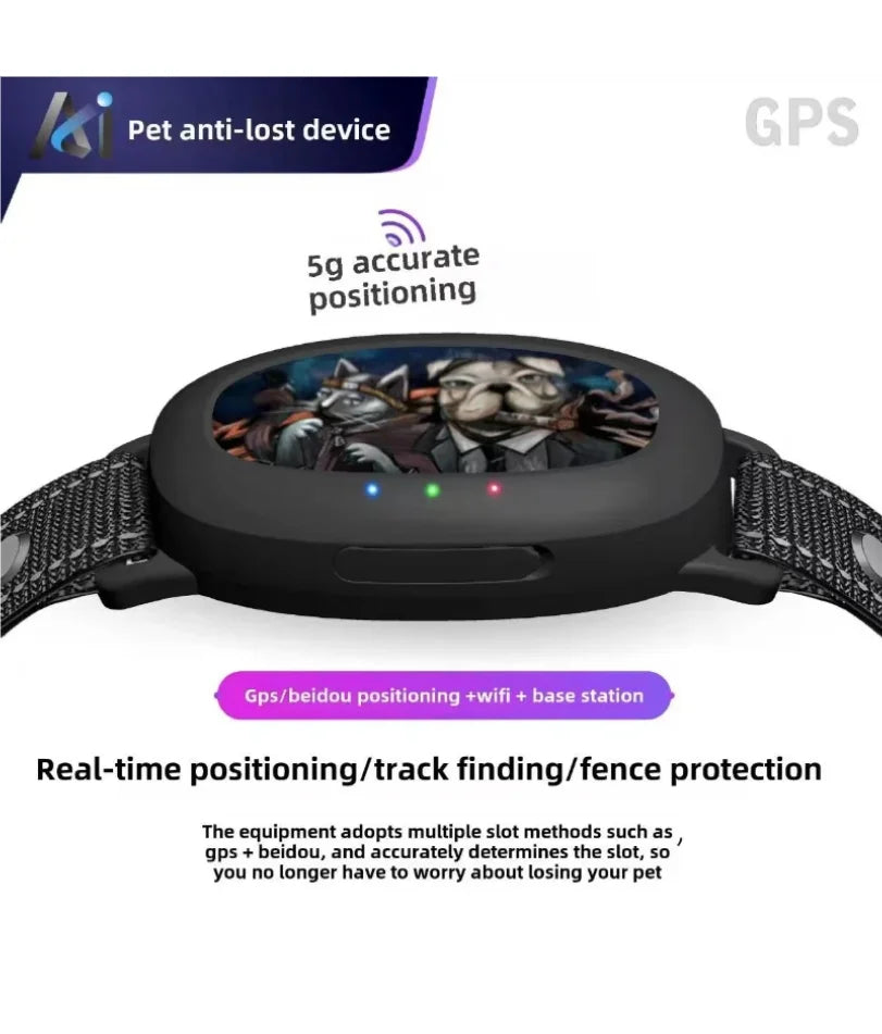 Real-Time GPS Pet Tracker Collar, Geo-Fence Anti-Lost Device, IP67 Waterproof 30 Days Battery for Dogs/Cats