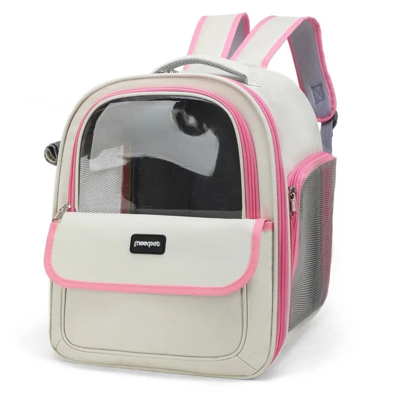 Breathable Mesh Portable Foldable Pet Carrier Backpack for Dogs and Cats Large Capacity Outdoor Travel Camping Hiking