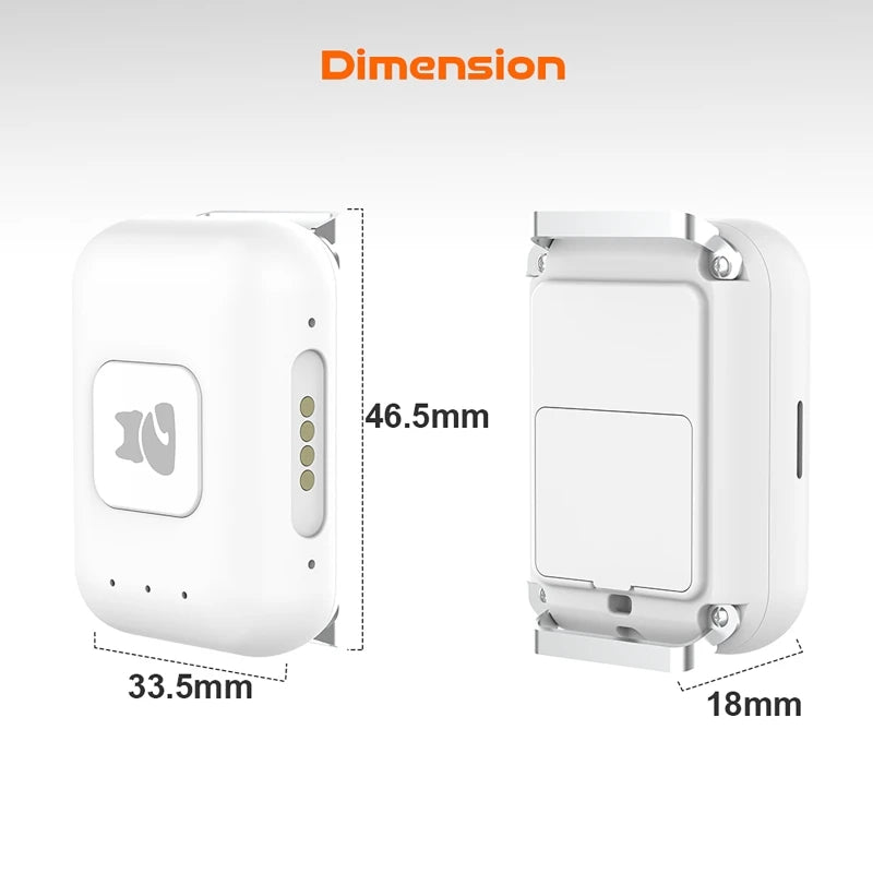 GPS Pet Tracker with Colorful LED Flash 4G Smart Pet Collar IP67 Waterproof Pedometer Pet Calorie Health Data Tracker White