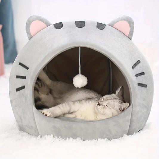Cartoon Cat Bed Sleeping Dog Basket Tent Puppy Cave Sofa Pet Bed Small and Medium Cats House Cozy Kitten Cave Cushion