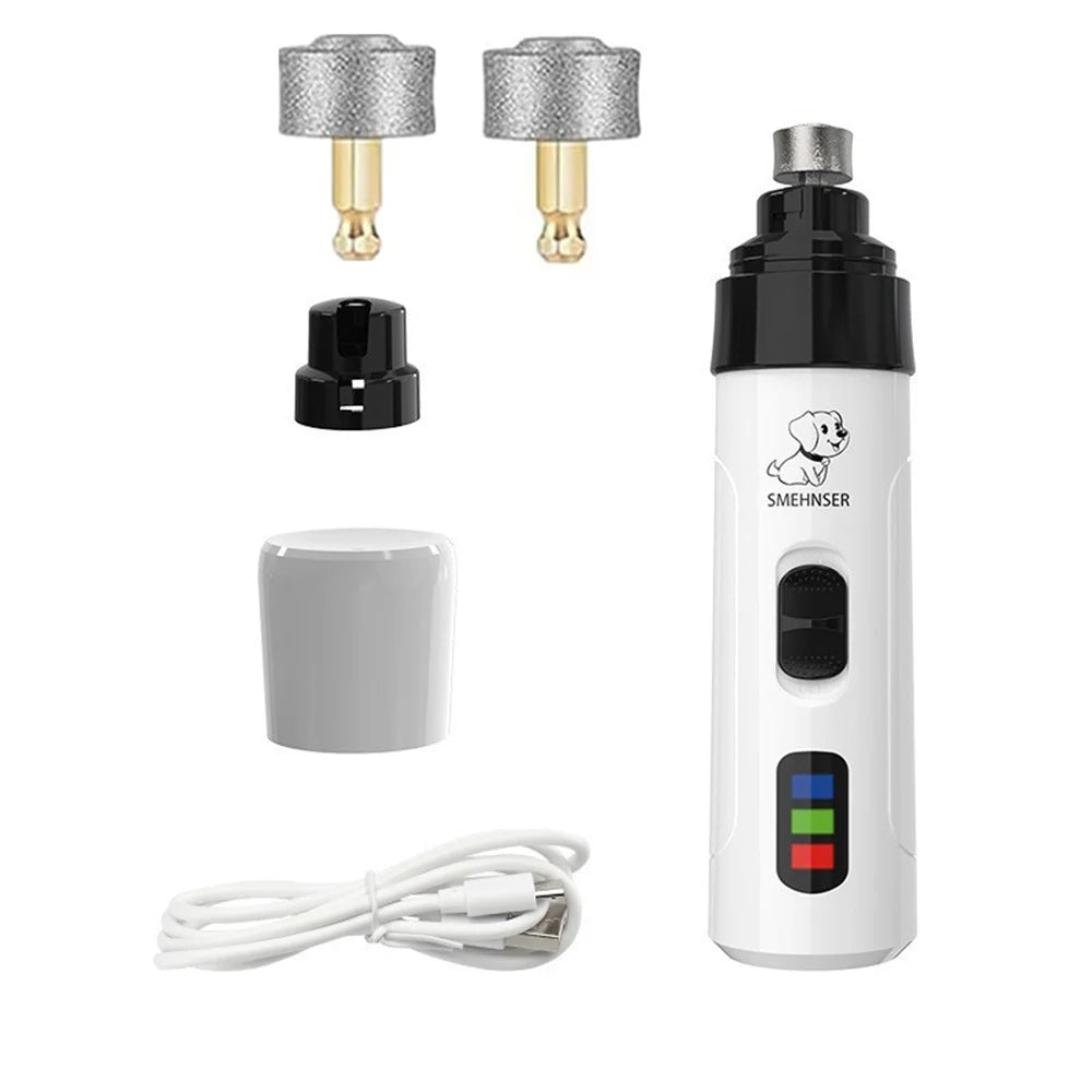 Pet Dog Cat Nail Grinders USB Charging Rechargeable Pet Nail Clippers LED Quiet Electric Pet Paws Nail Grooming Trimmer Tools