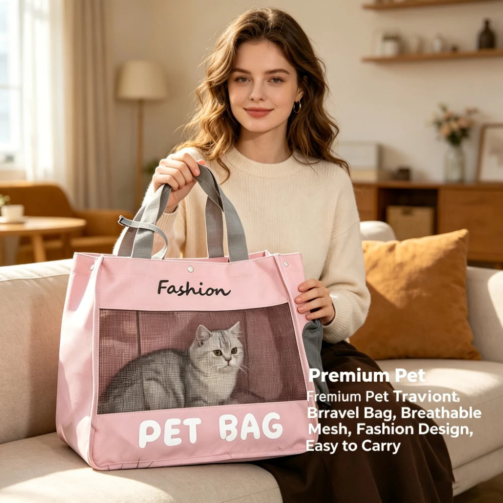 Breathable Pet Carrier Backpack, Outdoor Travel Carrying Bag for Cats Small Dogs Camping Walking Pet Supplies