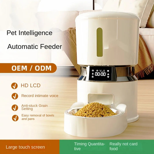 Automatic Cat Food Machine, 5G Wifi Connection, Pet Timed Intelligent Feeder with Preservation Function, Suitable for Cats/Dogs