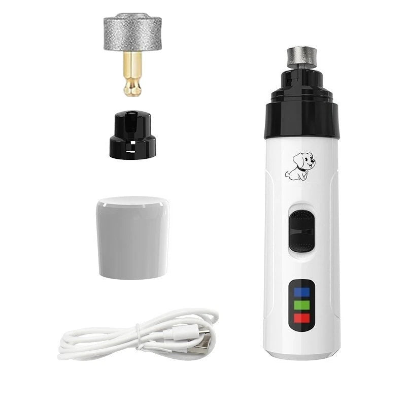 Pet Dog Cat Nail Grinders USB Charging Rechargeable Pet Nail Clippers LED Quiet Electric Pet Paws Nail Grooming Trimmer Tools