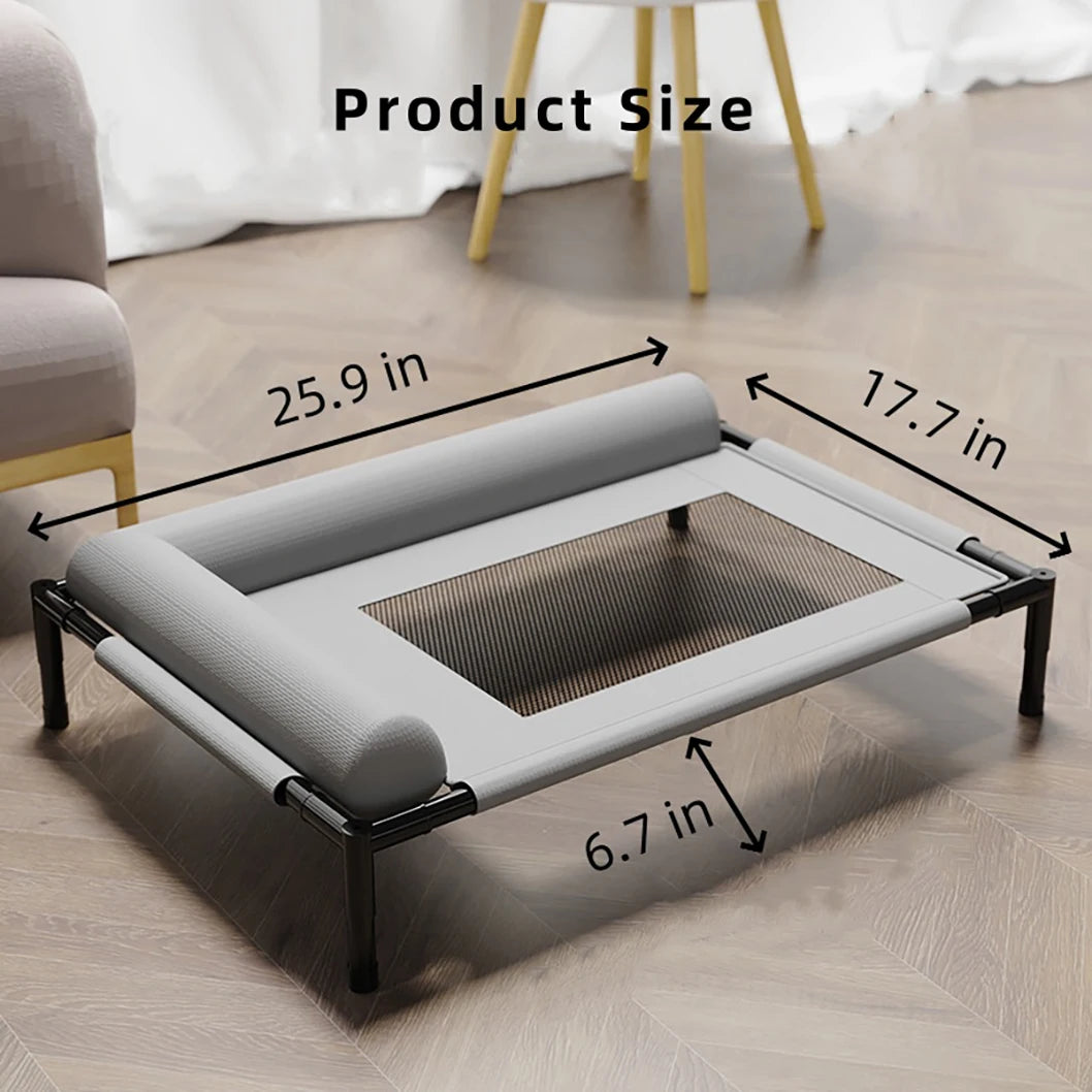 Elevated Pet Bed for Dogs & Cats Durable Breathable Cat Bed with Slope Headrest Washable Pet Bed Cat House for All-Season Use