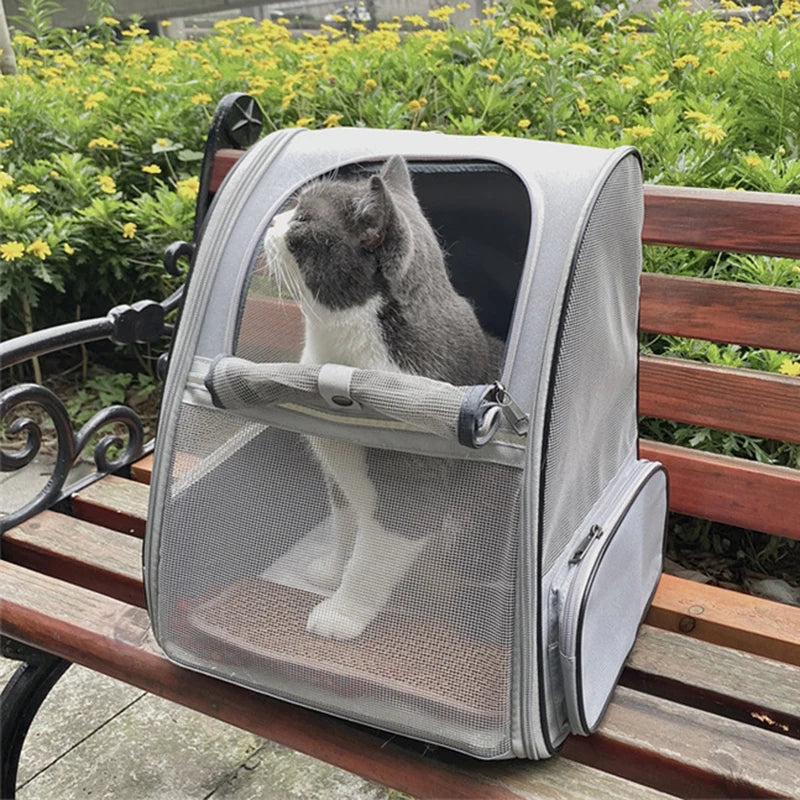 Pet Carrier Backpack for Small Cats and Dogs Puppies Safety Features and Cushion Back Suet Commuting Carriers Bag Safety Zippers