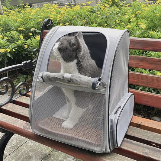 Pet Carrier Backpack for Small Cats and Dogs Puppies Safety Features and Cushion Back Suet Commuting Carriers Bag Safety Zippers