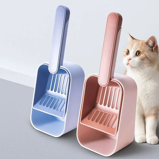 Large Capacity Cat Litter Scoop Fine Sifting with Storage Box Pet Poop Shovel Plastic Pets Litter Shovel Pet Supplies