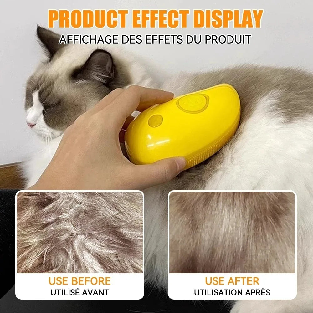 Cat Steamy Brush 3 in 1 Grooming Steam Brush Electric Sprayer for Massage Pet Dog Grooming Shedding Hair Cleaning Massage Combs