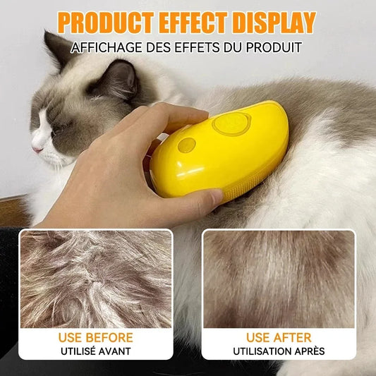 Cat Steamy Brush 3 in 1 Grooming Steam Brush Electric Sprayer for Massage Pet Dog Grooming Shedding Hair Cleaning Massage Combs