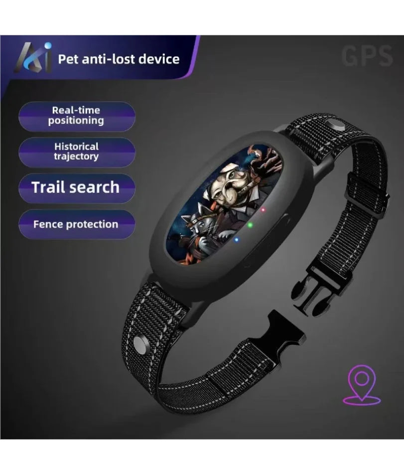 Real-Time GPS Pet Tracker Collar, Geo-Fence Anti-Lost Device, IP67 Waterproof 30 Days Battery for Dogs/Cats