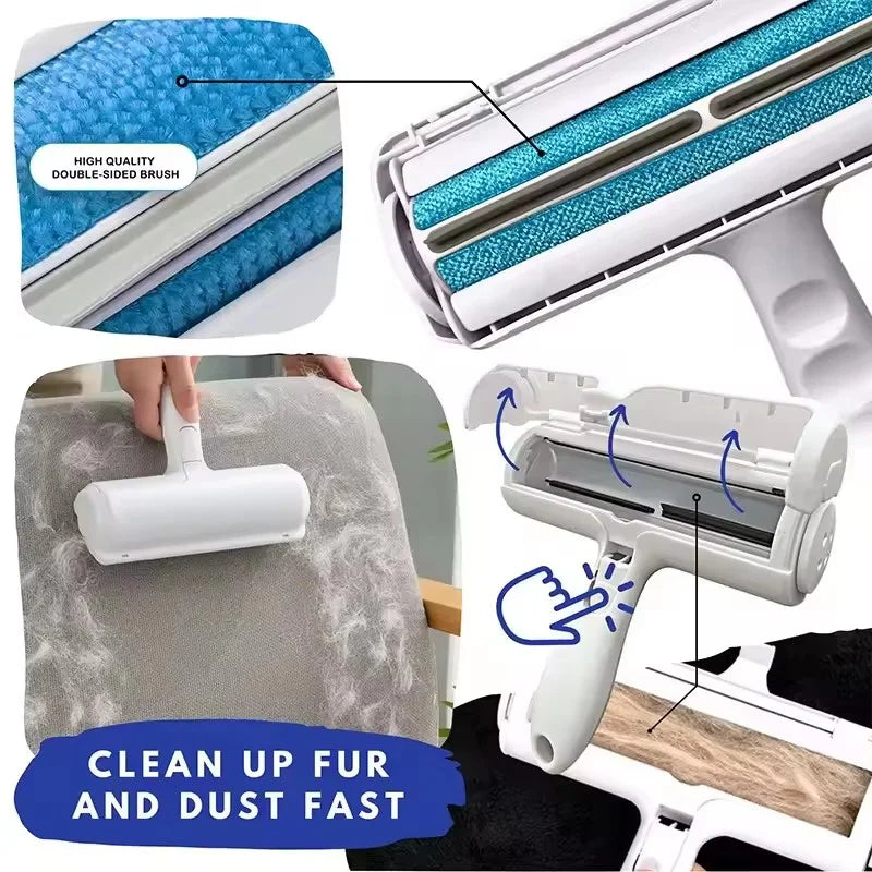Pet Hair Remover Roller - Dog & Cat Fur Remover with Self-Cleaning Base - Efficient Animal Hair Removal Tool - Perfect for Furni