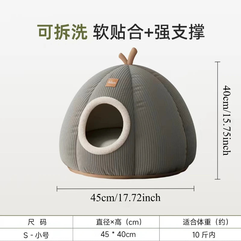 New cat bed yak-shaped bed winter-warm semi-enclosed cat house dog all-season cat pet beds