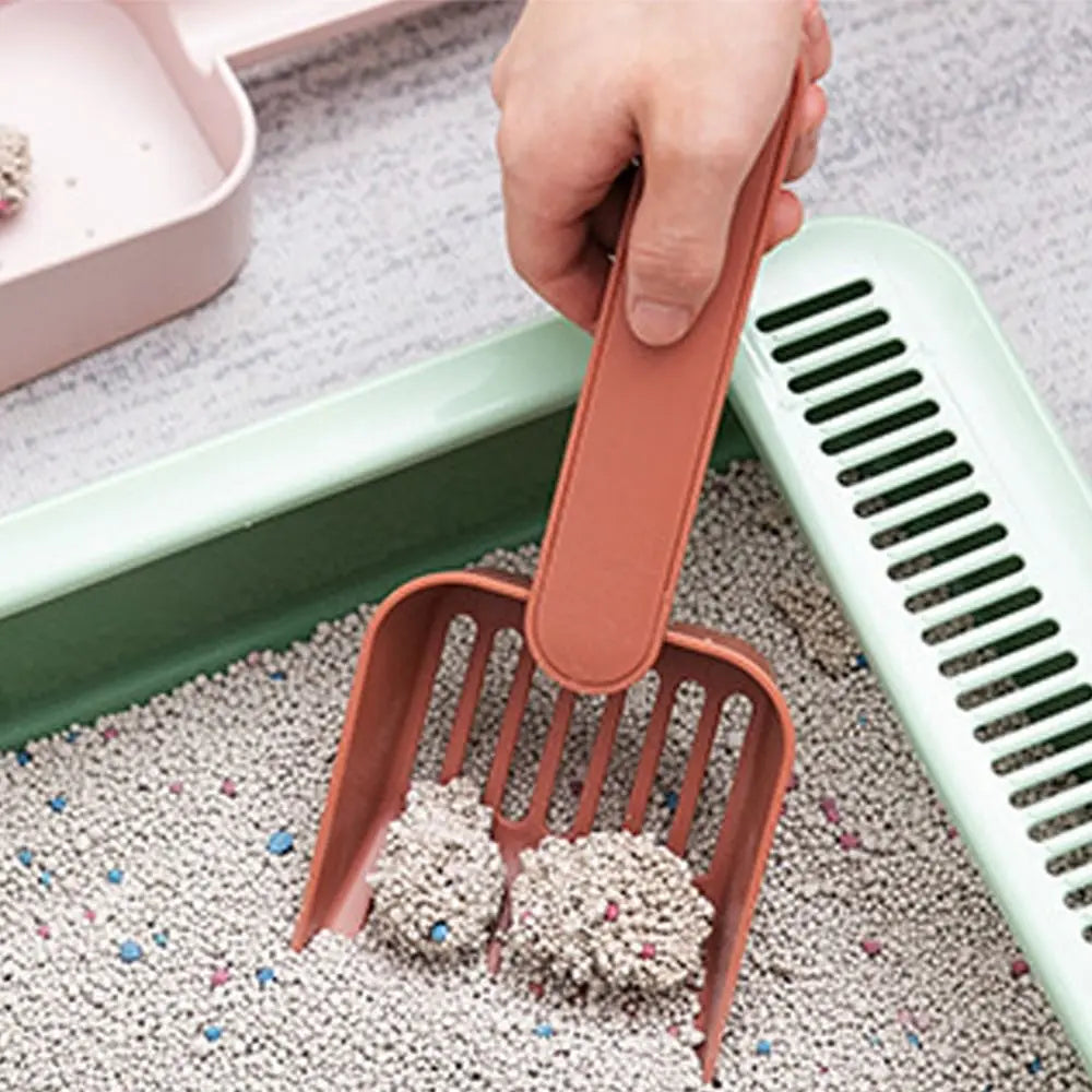 Large Capacity Cat Litter Scoop Fine Sifting with Storage Box Pet Poop Shovel Plastic Pets Litter Shovel Pet Supplies