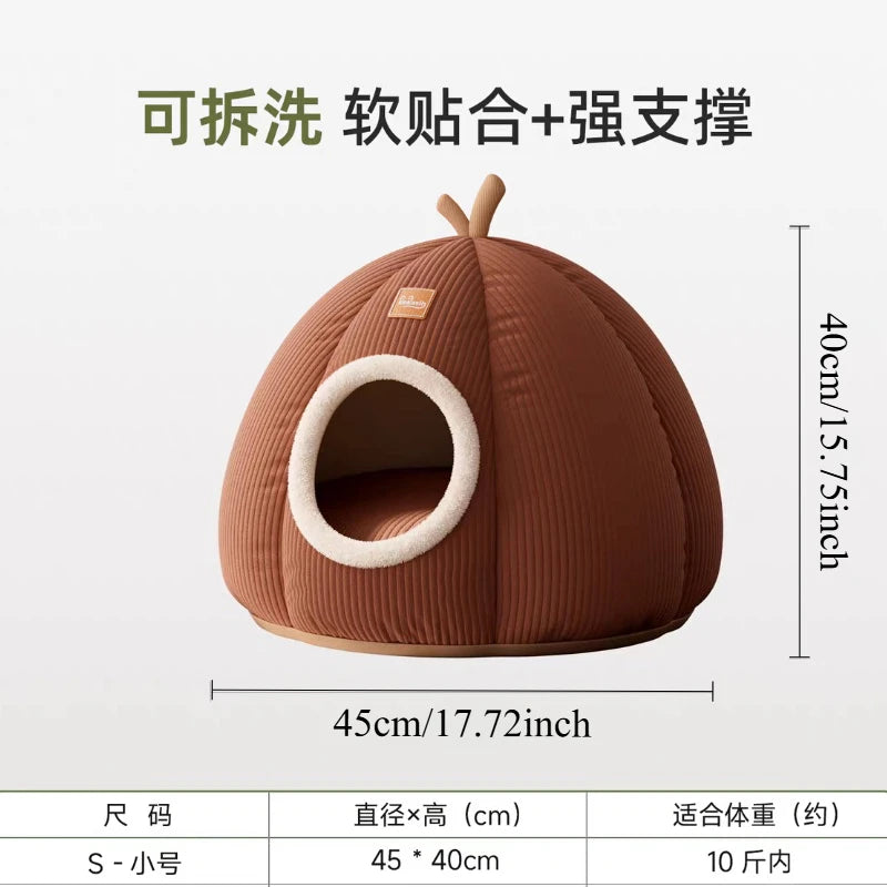 New cat bed yak-shaped bed winter-warm semi-enclosed cat house dog all-season cat pet beds