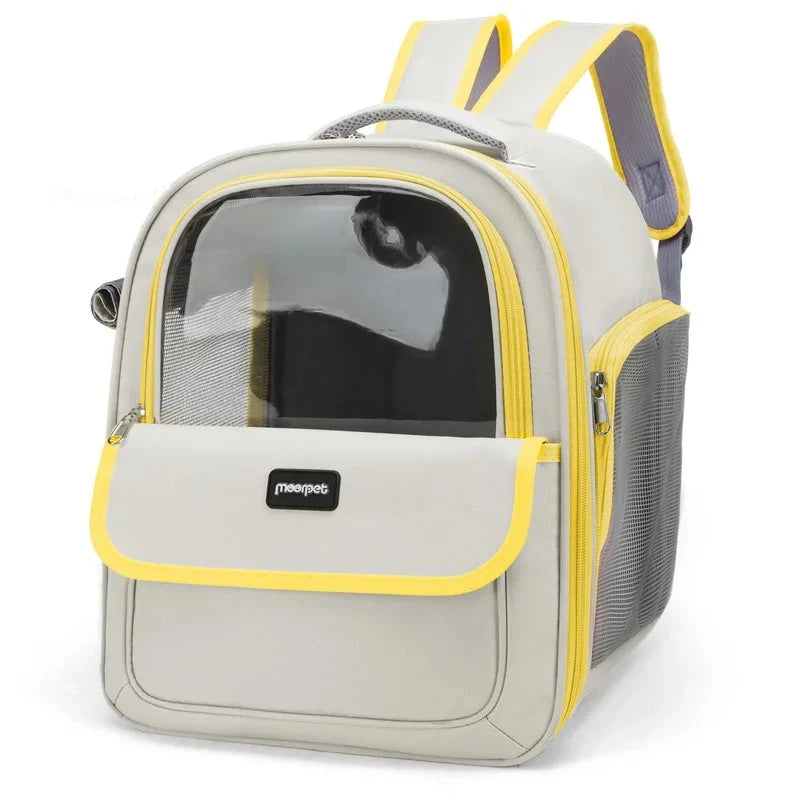 Breathable Mesh Portable Foldable Pet Carrier Backpack for Dogs and Cats Large Capacity Outdoor Travel Camping Hiking