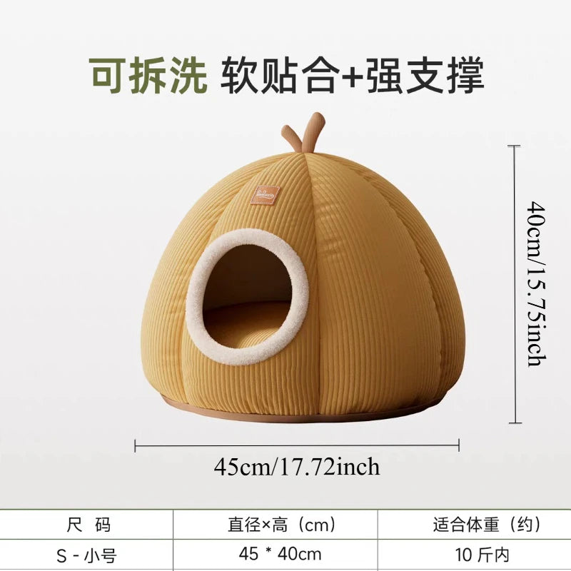 New cat bed yak-shaped bed winter-warm semi-enclosed cat house dog all-season cat pet beds