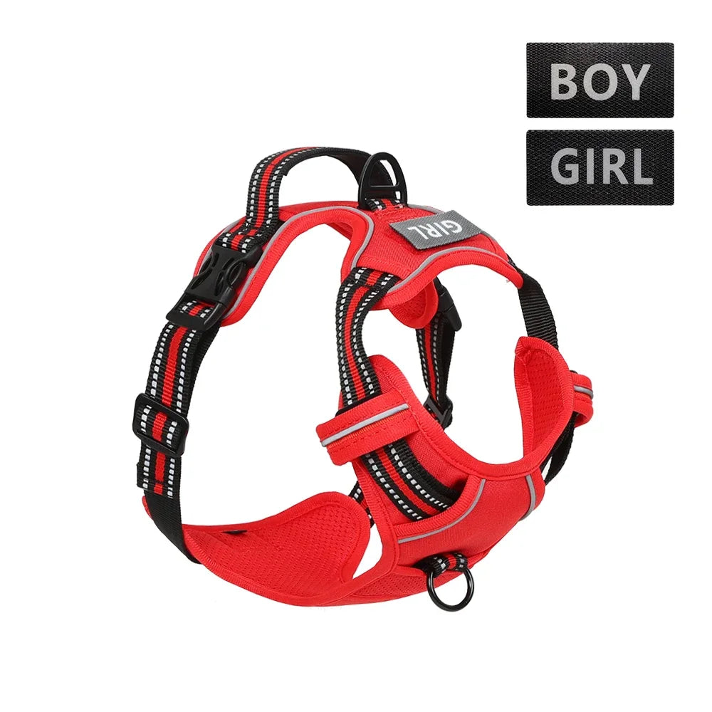 No Pull Dog Harness Front Clip Heavy Duty Reflective Easy Control Handle for Large Dog Walking