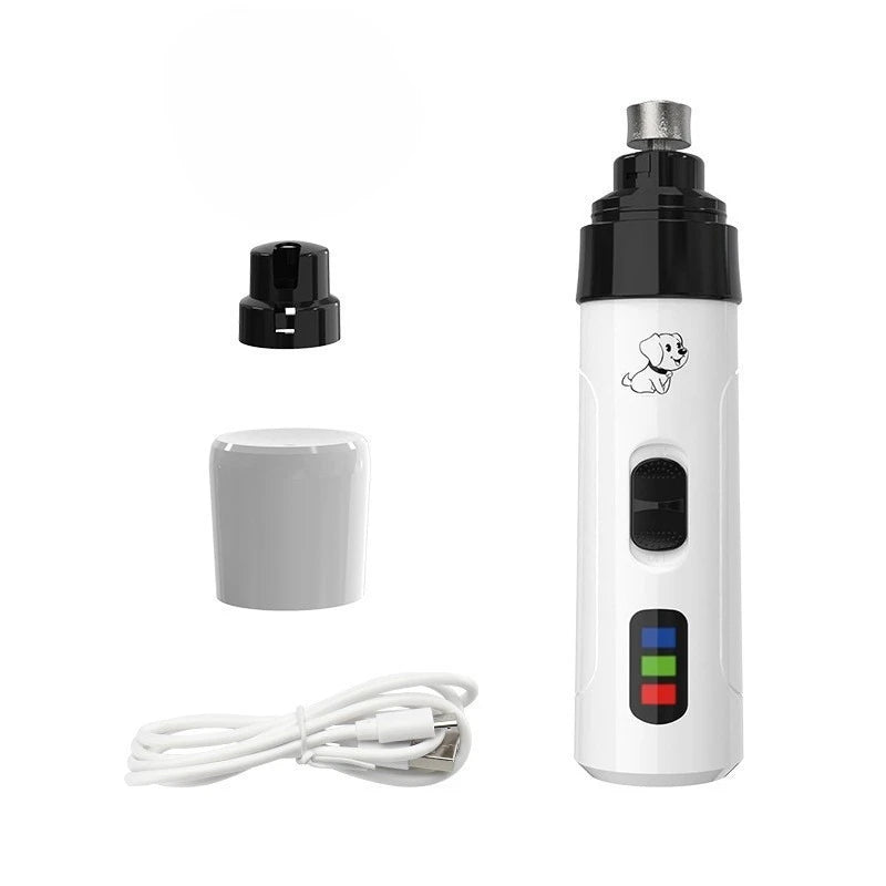 Pet Dog Cat Nail Grinders USB Charging Rechargeable Pet Nail Clippers LED Quiet Electric Pet Paws Nail Grooming Trimmer Tools