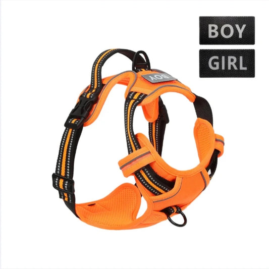 No Pull Dog Harness Front Clip Heavy Duty Reflective Easy Control Handle for Large Dog Walking