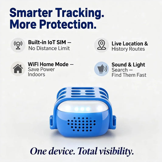 GPS Pet Tracker for Dogs Cats Built-in IoT Sim WiFi Tracking Unlimited Distance QR Code Anti-Lost Locator, Subscription Required