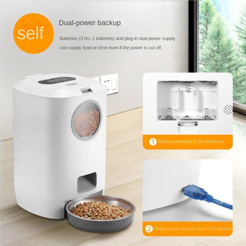 Pet Intelligent Feeder With Timed And Quantitative Feeding Large Capacity Recording Automatic Feeding For Pets 2026 DropShipping