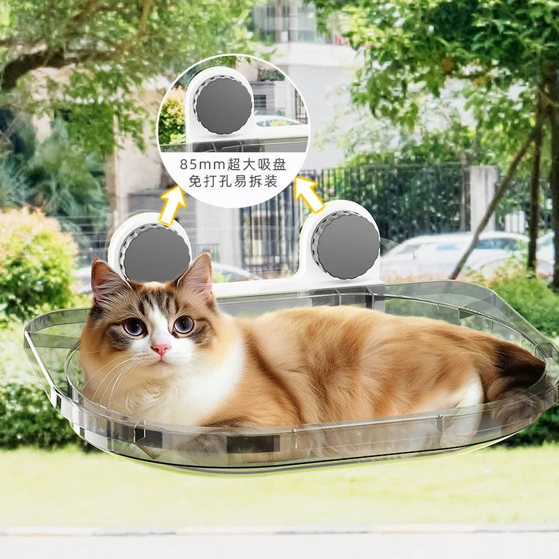 Ultra Strong Load-Bearing Cat Window Hammock Bed Cozy Perch for Feline Naptime Securely Easy Mounted Perfect