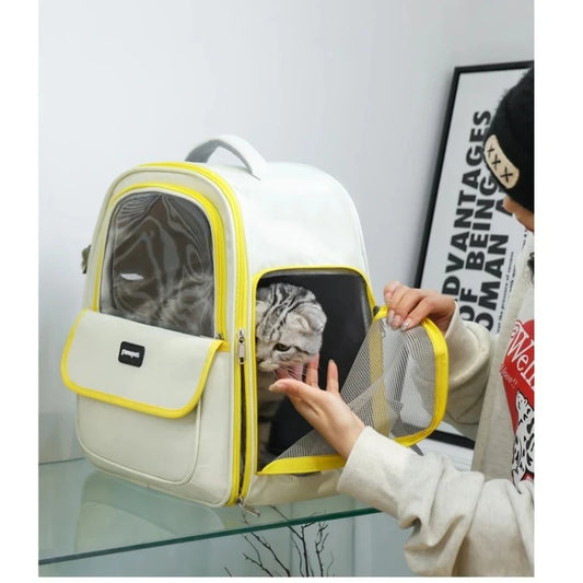 Breathable Mesh Portable Foldable Pet Carrier Backpack for Dogs and Cats Large Capacity Outdoor Travel Camping Hiking