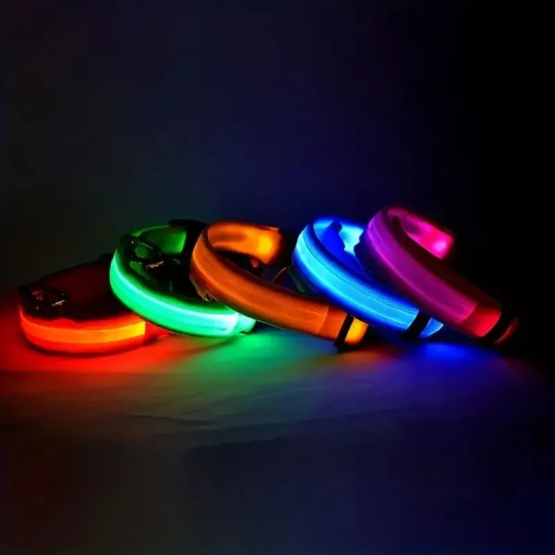 LED Safety Collar For Small And Medium Dogs - Adjustable, Flashing Glow For Night Walking