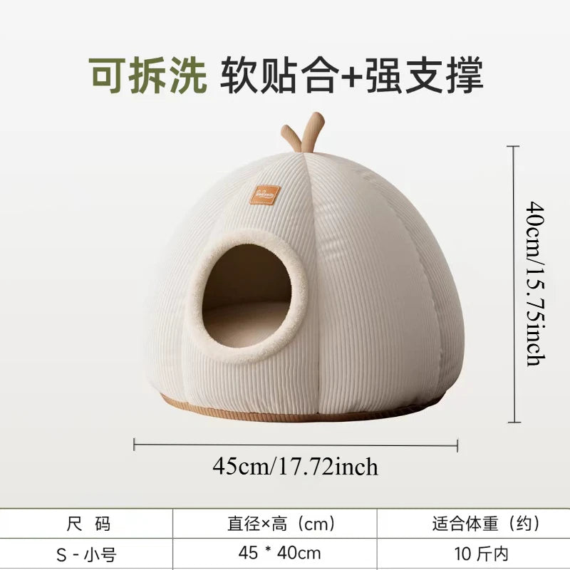New cat bed yak-shaped bed winter-warm semi-enclosed cat house dog all-season cat pet beds