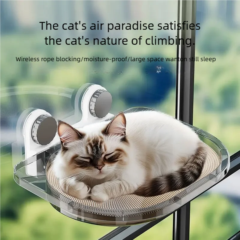 Ultra Strong Load-Bearing Cat Window Hammock Bed Cozy Perch for Feline Naptime Securely Easy Mounted Perfect